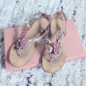 Min Miu glitter glam sandal